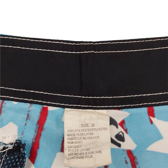 Quiksilver Swimming Shorts Drawstring Pocket High Rise Multicolor Mens Size 30 - Picture 8 of 8